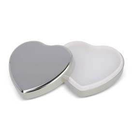 Platte metallic lippenbalsem in hartvorm-Zilver