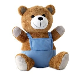 Pluchen teddybeer met kleurrijke outfit