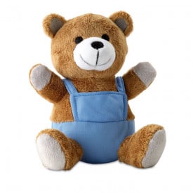 Pluchen teddybeer met kleurrijke outfit-Blauw-Zonder opdruk