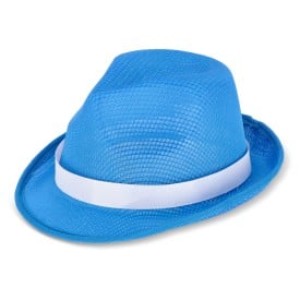 Polyester hoed met band-Blauw