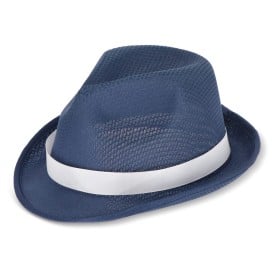Polyester hoed met band-Donkerblauw