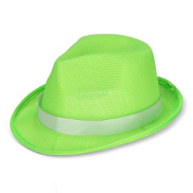 Polyester hoed met band-Lichtgroen
