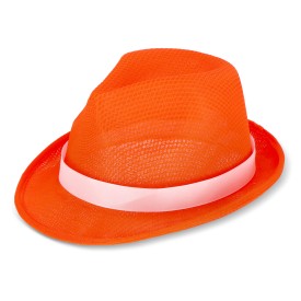 Polyester hoed met band-Oranje
