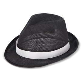 Polyester hoed met band-Zwart