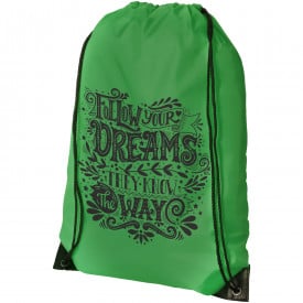 Rugzakjes bedrukken, polyester reclame rugzakje-Helder groen