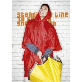 Regal poncho - 126x125 cm - met capuchon - in bijpassende hoes