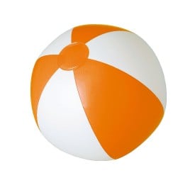 Portobello strandbal - Ø 28 cm - PVC - opblaasbaar-Wit / oranje