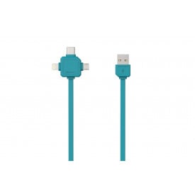 Power USB kabel 3 in 1-Blauw