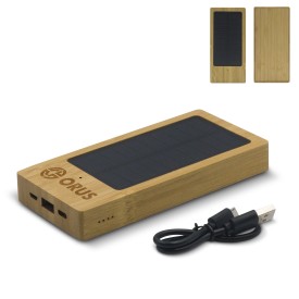 Powerbank - 8.000mAh - bamboe - zonne-energie