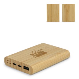 Powerbank Bamboo 5000 mAh - FSC-bamboe - USB-A & USB-C
