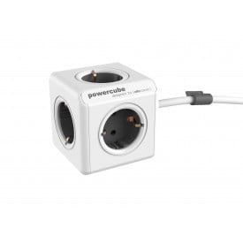 PowerCube Extended, 1.5mtr cable-Wit / grijs