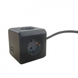 Powercube Extended Duo USB (1.5M)-Zwart