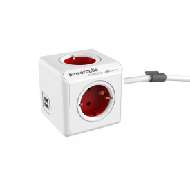 PowerCube Extended Duo USB-Wit / rood