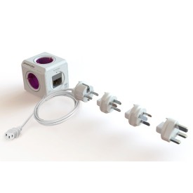 PowerCube rewirable USB reisstekker - 5V/2,1A - 4 stopcontacten - 2 USB-aansluitingen