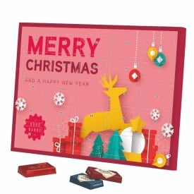 Luxe bureau adventskalender - 24 chocolaatjes - volledig bedrukt