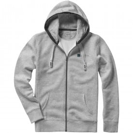 Arora Full zip hooded sweater-Grijs gemeleerd