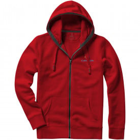 Arora Full zip hooded sweater-Rood