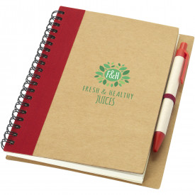 Priestly gerecycled notitieboek met pen-Rood-zonder opdruk