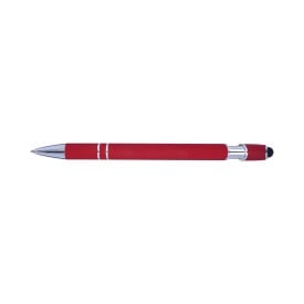 Primo stylus balpen - metaal - blauwe inkt - rubberen toplaag - kunststof clip en tip