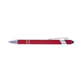 Primo stylus balpen - metaal - blauwe inkt - rubberen toplaag - kunststof clip en tip