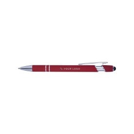 Primo stylus balpen - metaal - blauwe inkt - rubberen toplaag - kunststof clip en tip