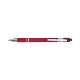 Primo stylus balpen - metaal - blauwe inkt - rubberen toplaag - kunststof clip en tip