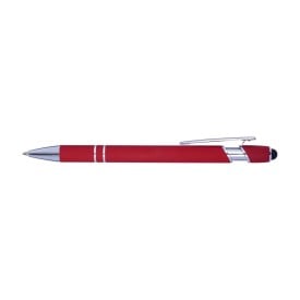 Primo stylus balpen - metaal - blauwe inkt - rubberen toplaag - kunststof clip en tip