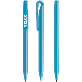 Prodir DS1 polished balpen - gerecycled kunststof - zwarte, blauwe inkt - QR code
