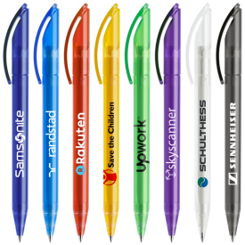 Prodir DS3 frosted balpen - gerecycled kunststof - zwarte, blauwe inkt - QR code - customizable
