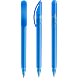 Prodir DS3 frosted balpen - gerecycled kunststof - zwarte, blauwe inkt - QR code - customizable