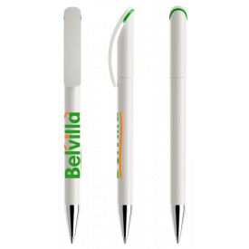 Prodir DS3 polished balpen - gerecycled kunststof - zwarte, blauwe inkt - QR code - customizable