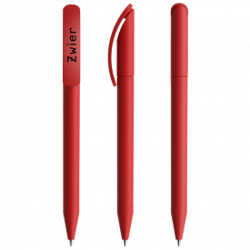 Prodir DS3 soft touch balpen - biologisch afbreekbaar kunststof - zwarte, blauwe inkt