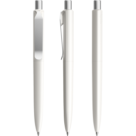 Prodir DS8 polished balpen - gerecycled kunststof - zwarte, blauwe inkt - metalen clip