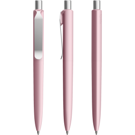 Prodir DS8 soft touch balpen - gerecycled kunststof - zwarte, blauwe inkt - metalen clip