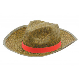 Promo Strohoed Paglietta-Rood, #de2127-1 kleur