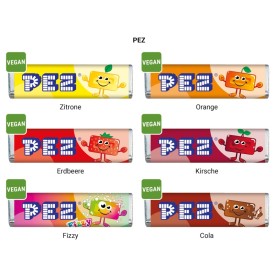 Promotiekaart met PEZ-snoep – visitekaartformaat – full colour bedrukt