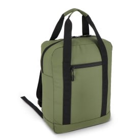 PU gecoate 600D gerecycled PET rugzak 27.5 x 12 x 37.5 cm 12 L-Olijfgroen