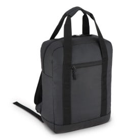 PU gecoate 600D gerecycled PET rugzak 27.5 x 12 x 37.5 cm 12 L-Zwart