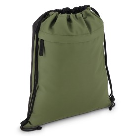 PU gecoorde 600D gerecycled PET trekkoordtas 33 x 42 cm-Olijfgroen