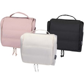 Puffer GRS gerecycleerde ophangbare canvas toilettas 8L