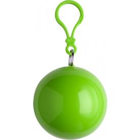 PVC poncho in een plastic bal met karabijnhaak-Lichtgroen