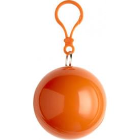 PVC poncho in een plastic bal met karabijnhaak-Oranje-Zonder opdruk