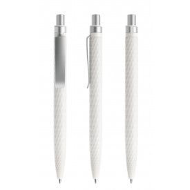 Prodir QS01 stone balpen - gerecycled kunststof - zwarte, blauwe inkt - comfortabele grip