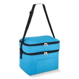 R-PET 600D koeltas met dubbele compartimenten, 30 x 20 x 25 cm, 12L-Lichtblauw