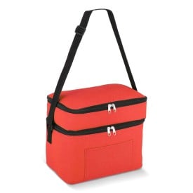 R-PET 600D koeltas met dubbele compartimenten, 30 x 20 x 25 cm, 12L-Rood