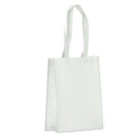 R-PET Draagtas gelamineerd non-woven 24 x 11 x 30cm 105g/m²-Wit