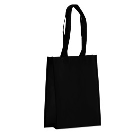 R-PET Draagtas gelamineerd non-woven 24 x 11 x 30cm 105g/m²-Zwart