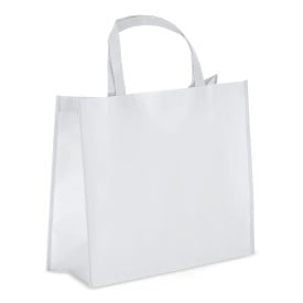 R-PET Draagtas gelamineerd non-woven 40 x 16 x 35cm 105g/m²-Wit