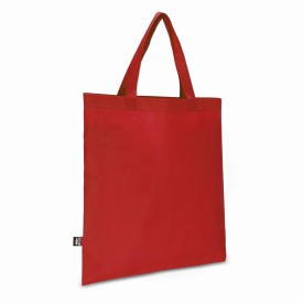 R-PET Draagtas non-woven korte handvatten 38 x 42cm 75g/m²-Rood
