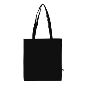 R-PET Draagtas non-woven lange handvatten 38 x 42cm 75g/m²-Zwart